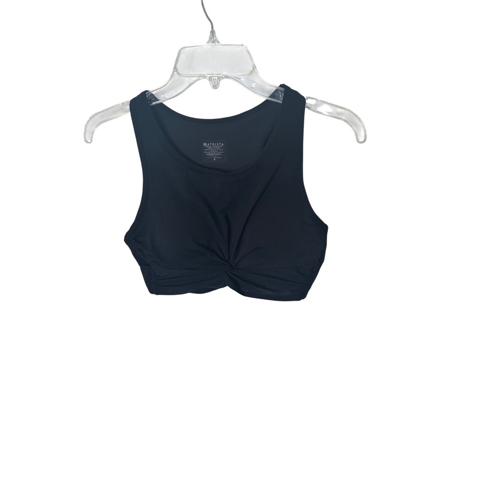 Athleta Black Twist Front‎ Athletic Crop Tank Top Women's Size Small